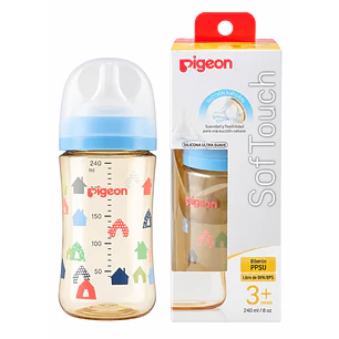 Biberón Softouch Pigeon Ppsu 240ml House Color Azul Claro