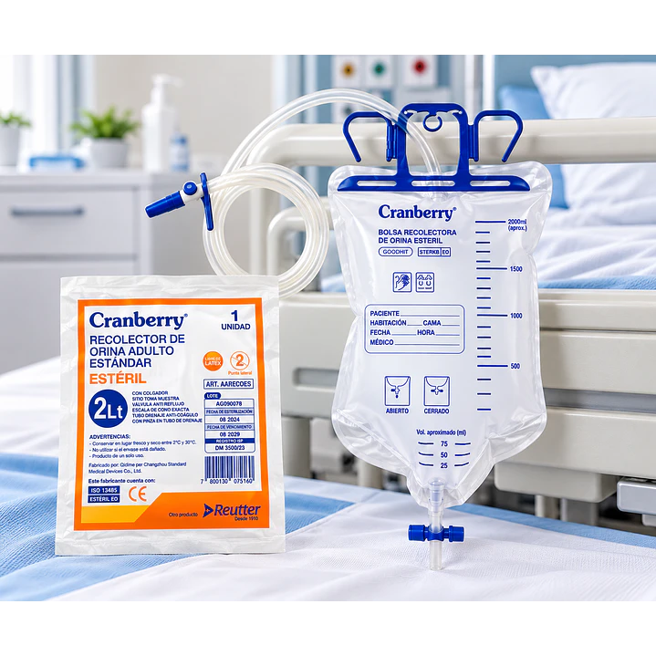 Bolsa Recolectora de Orina Adulto 2 Litros Cranberry Estándar 2