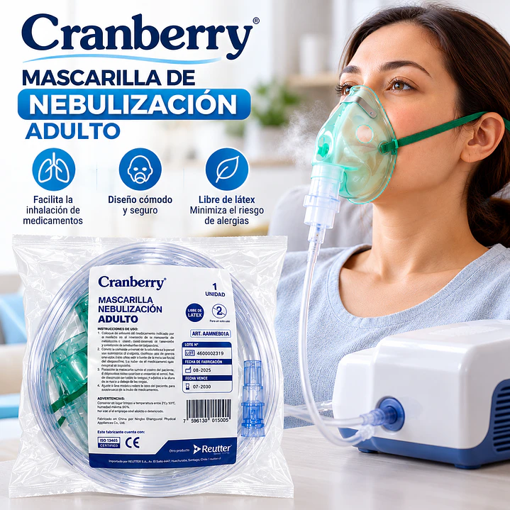 Mascarilla de Nebulización para Adulto Cranberry Pack X25  5