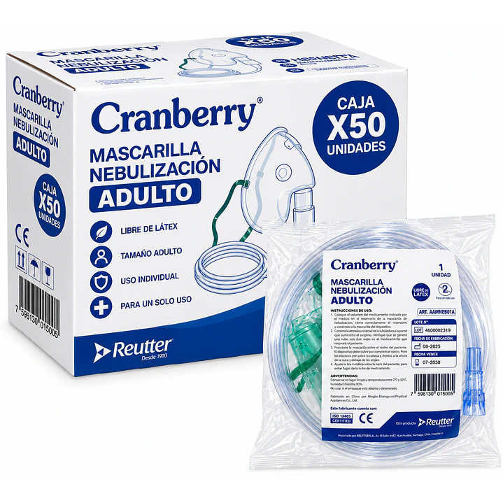Mascarilla de Nebulización para Adulto Cranberry Caja X50 1