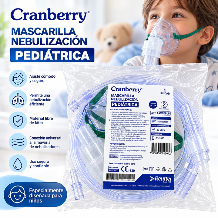 Mascarilla de Nebulización Pediátrica Cranberry Caja X100 4