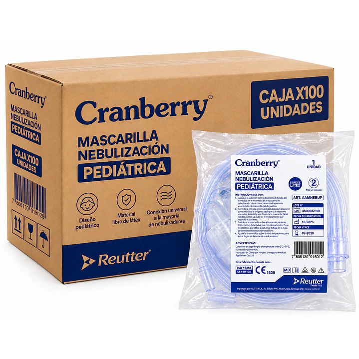 Mascarilla de Nebulización Pediátrica Cranberry Caja X100 1