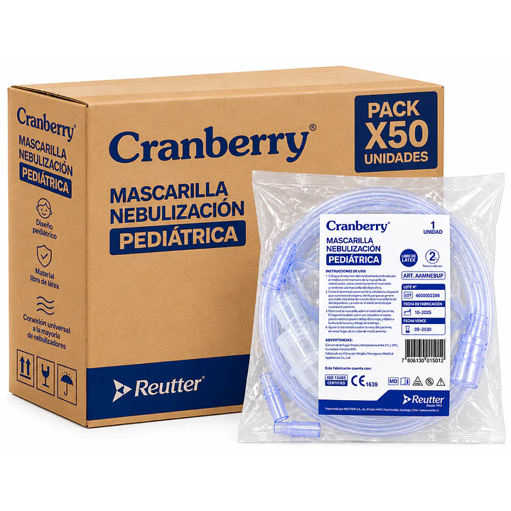 Mascarilla de Nebulización Pediátrica Cranberry Pack X50 1
