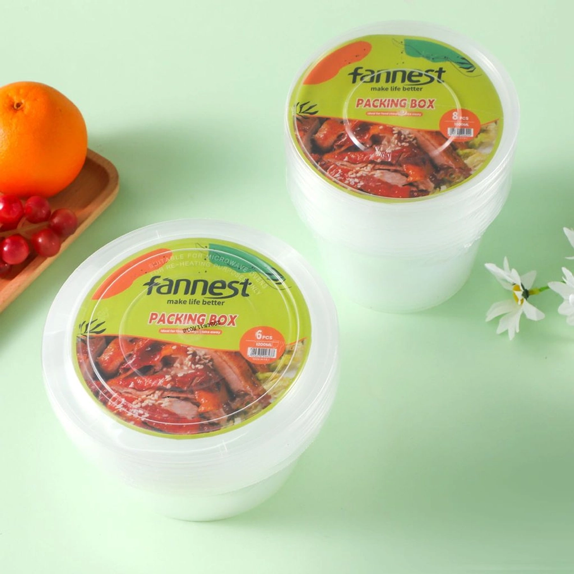 Set de Envases Plásticos redondo Fannest 6 y 8 unidades 1