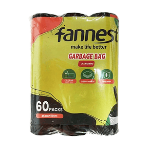 Bolsas de Basura Fannest con Cierre Tipo Cordón – Pack de 60 unidades