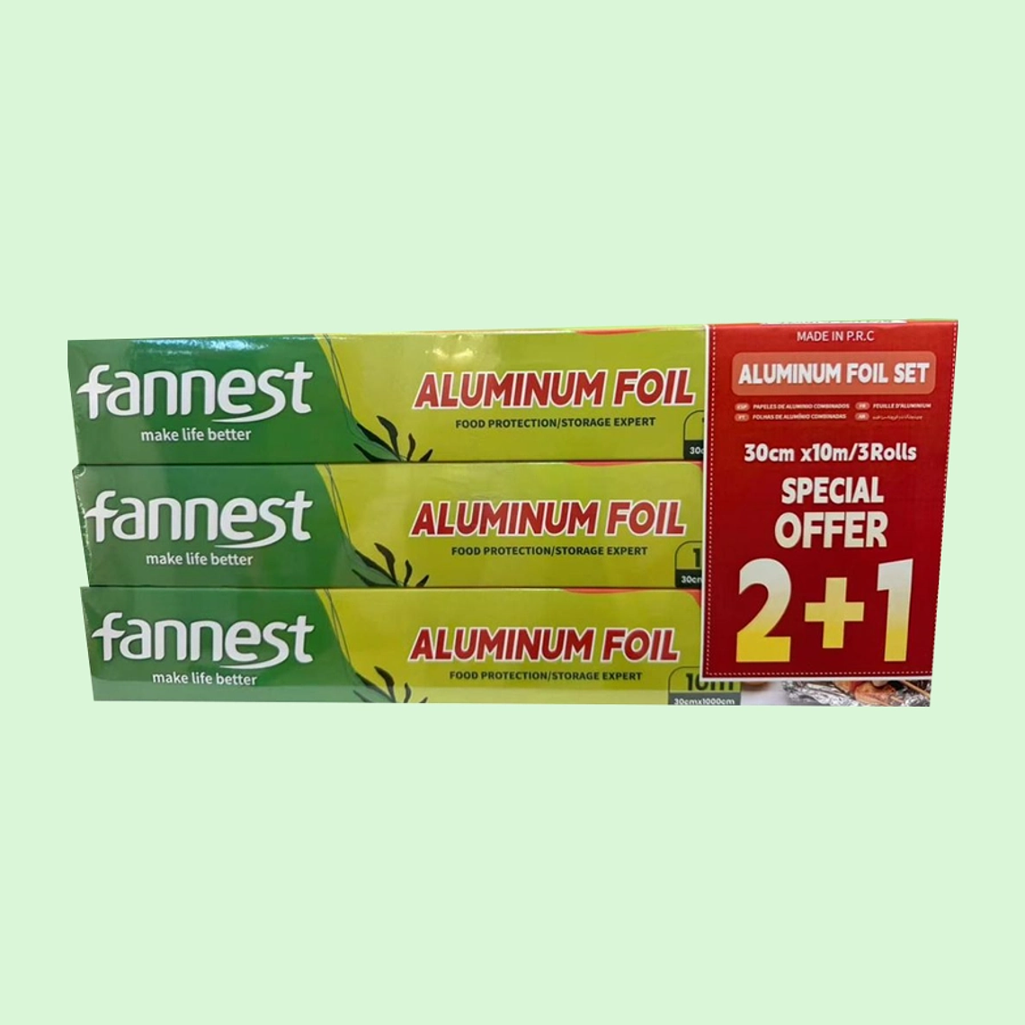 Papel aluminio Fannest – Set 2+1 (30 cm x 10 m) 1