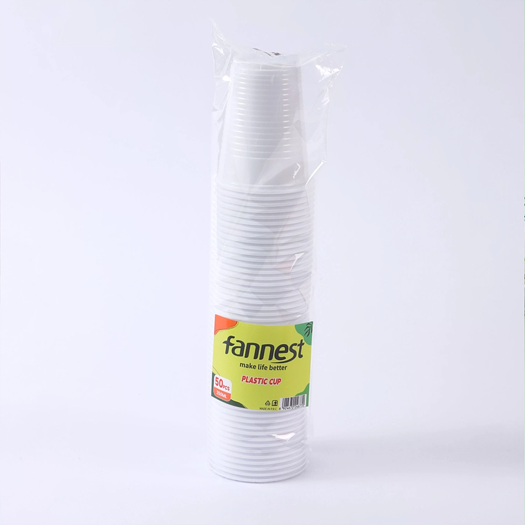 Pack de 50 vasos plásticos transparentes de 250 ml 1
