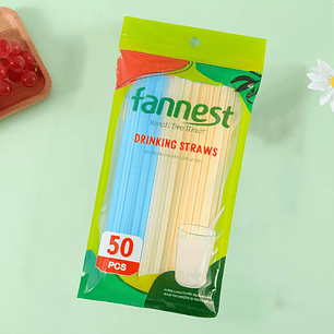 Bombillas plásticas flexibles Fannest (Pack 50 unidades)