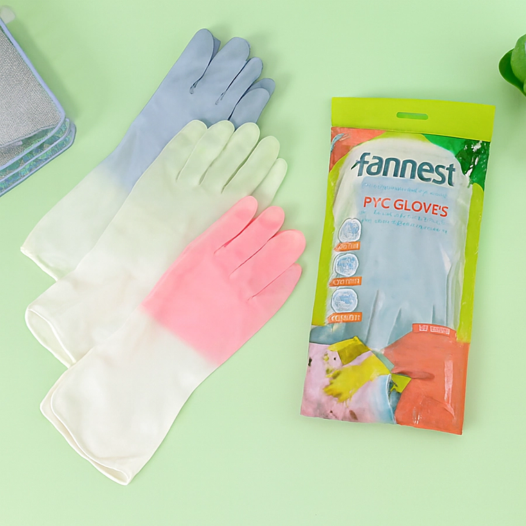 Guantes largos de PVC colores pastel  1