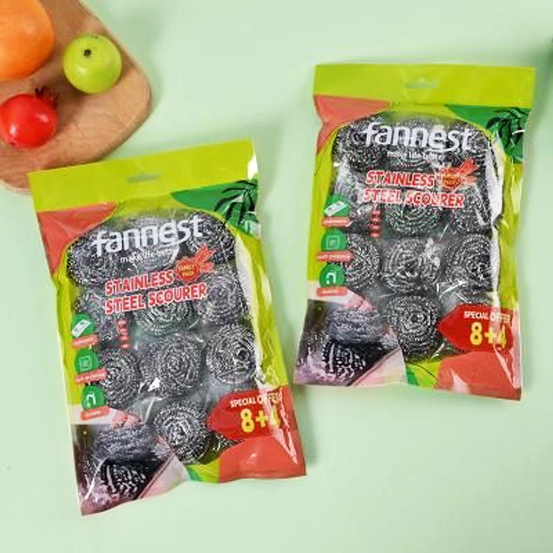 Virutillas de acero inoxidable Fannest – Pack 8 + 1 piezas 1