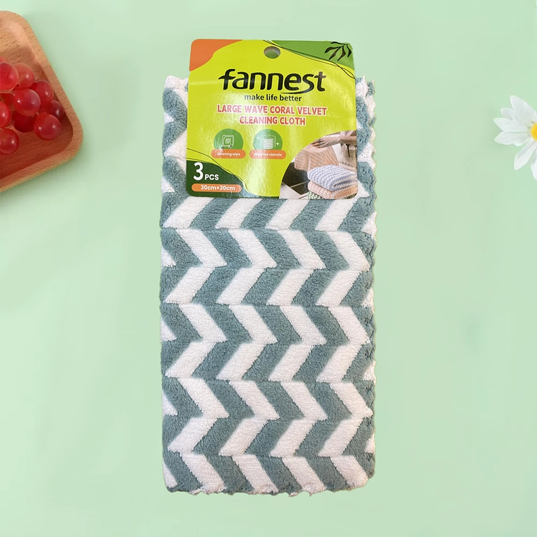 Paños Fannest Coral Velvet – Pack 3 unidades 1