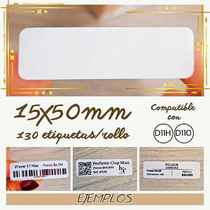 Rollo etiquetas NIIMBOT 15x50mm BLANCO