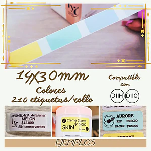 Rollo etiquetas NIIMBOT 14x30mm COLORES 1