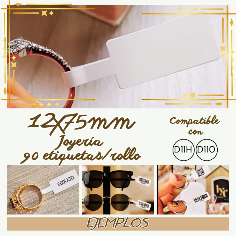 Rollo etiquetas NIIMBOT 12x75 JOYERÍA