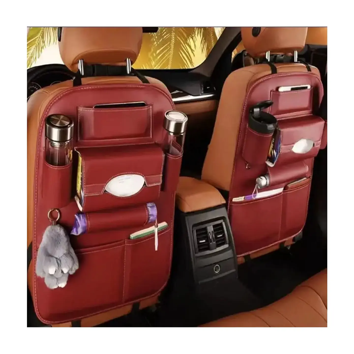 Organizador de Asiento de Auto en Ecocuero Premium con Porta Tablet 1
