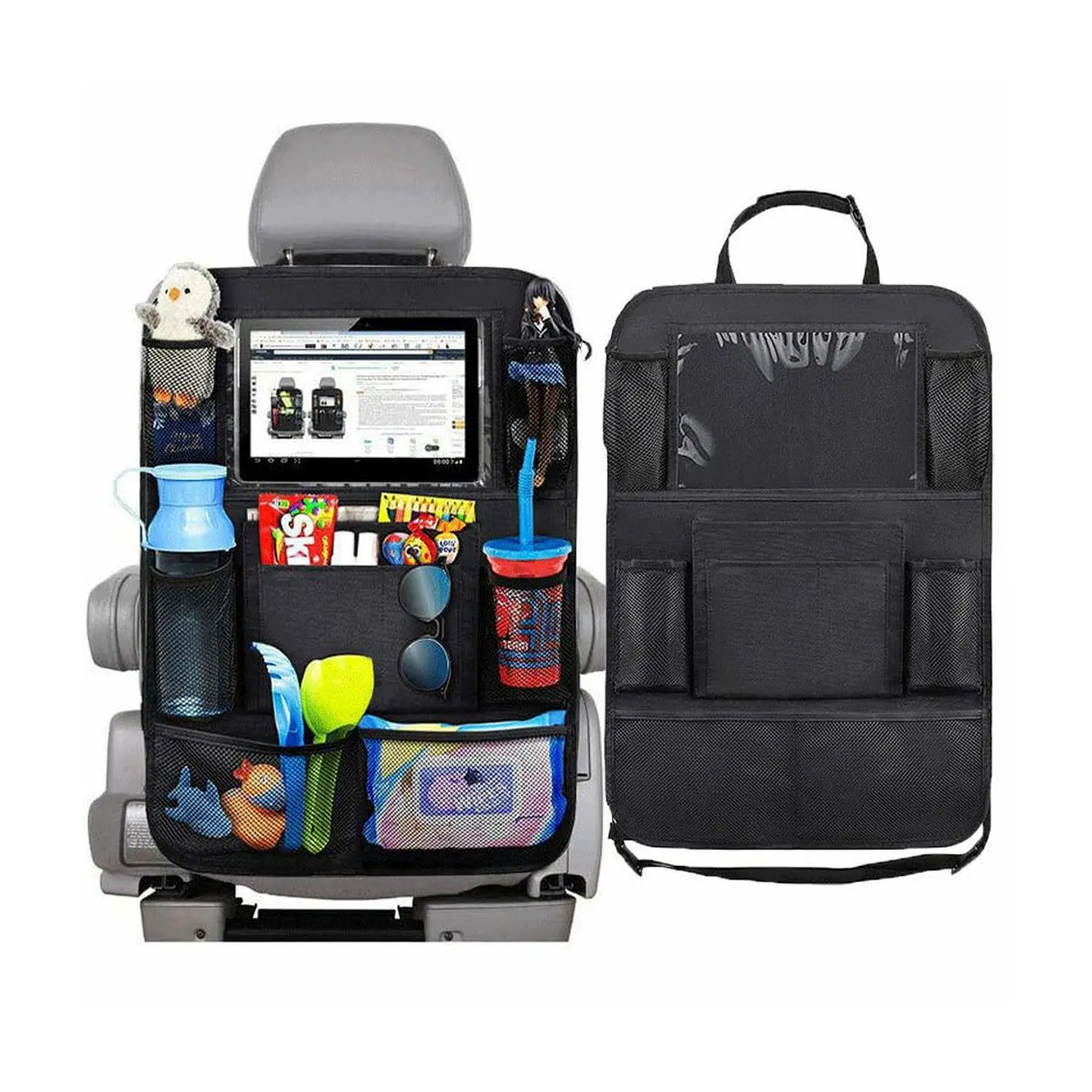 Organizador de Auto para Asiento Trasero con Bolsillo Táctil para Tablet 1