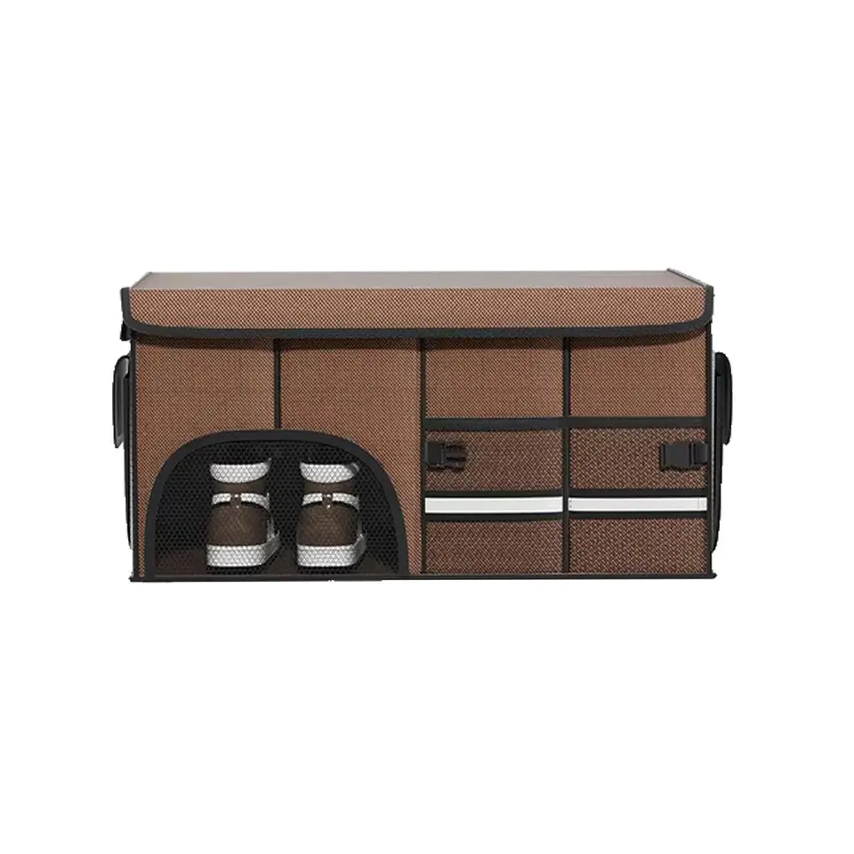 Caja Organizadora de Maletero 72L con Compartimento para Zapatos y Tapa 7