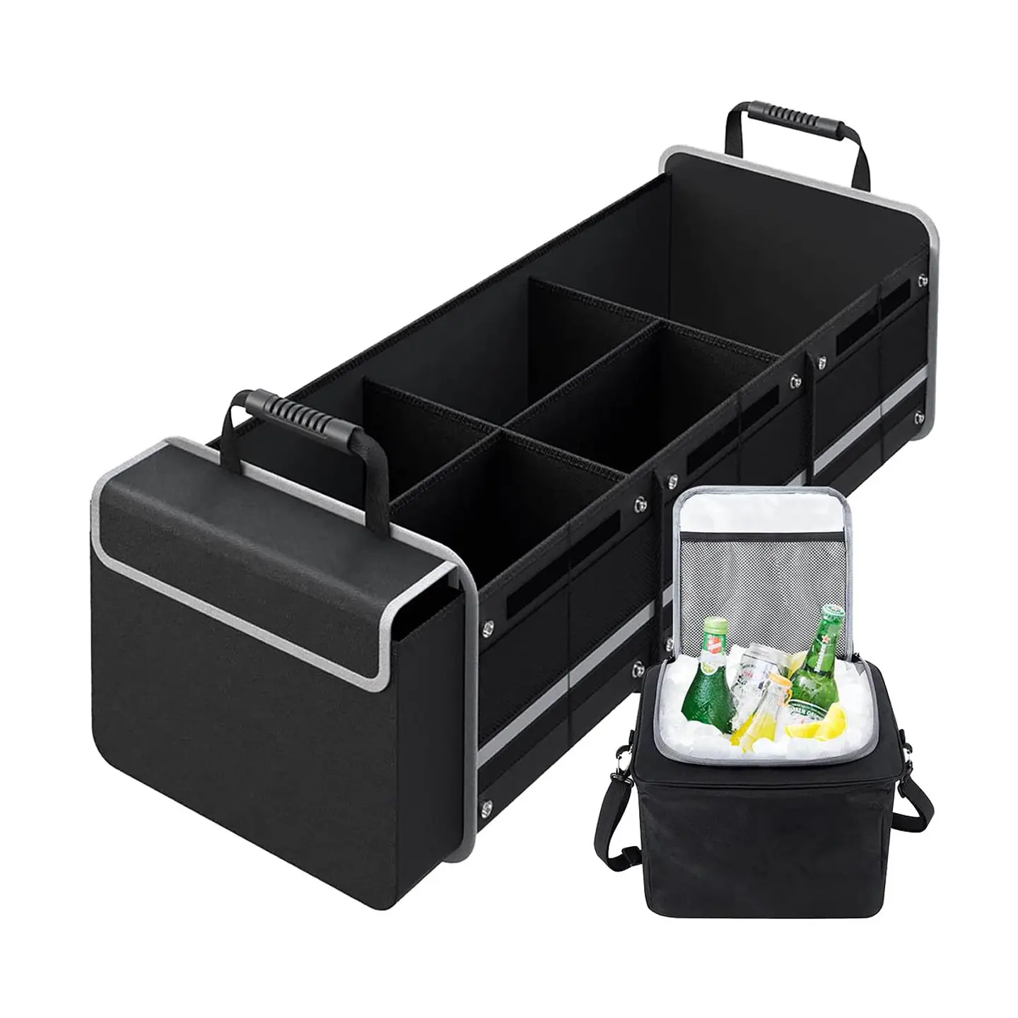 Organizador de Maletero Plegable con Bolso Térmico Cooler Integrado 3