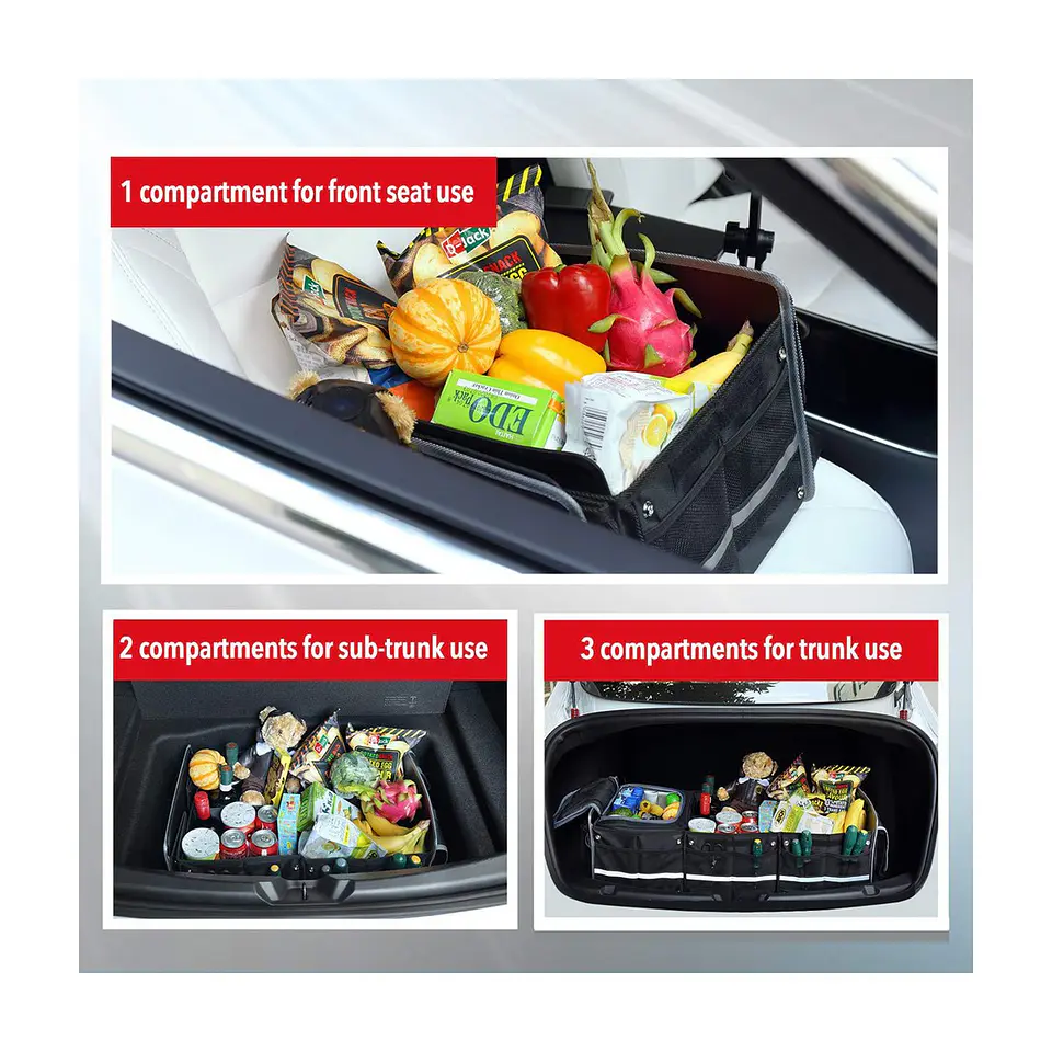 Organizador de Maletero Plegable con Bolso Térmico Cooler Integrado 5