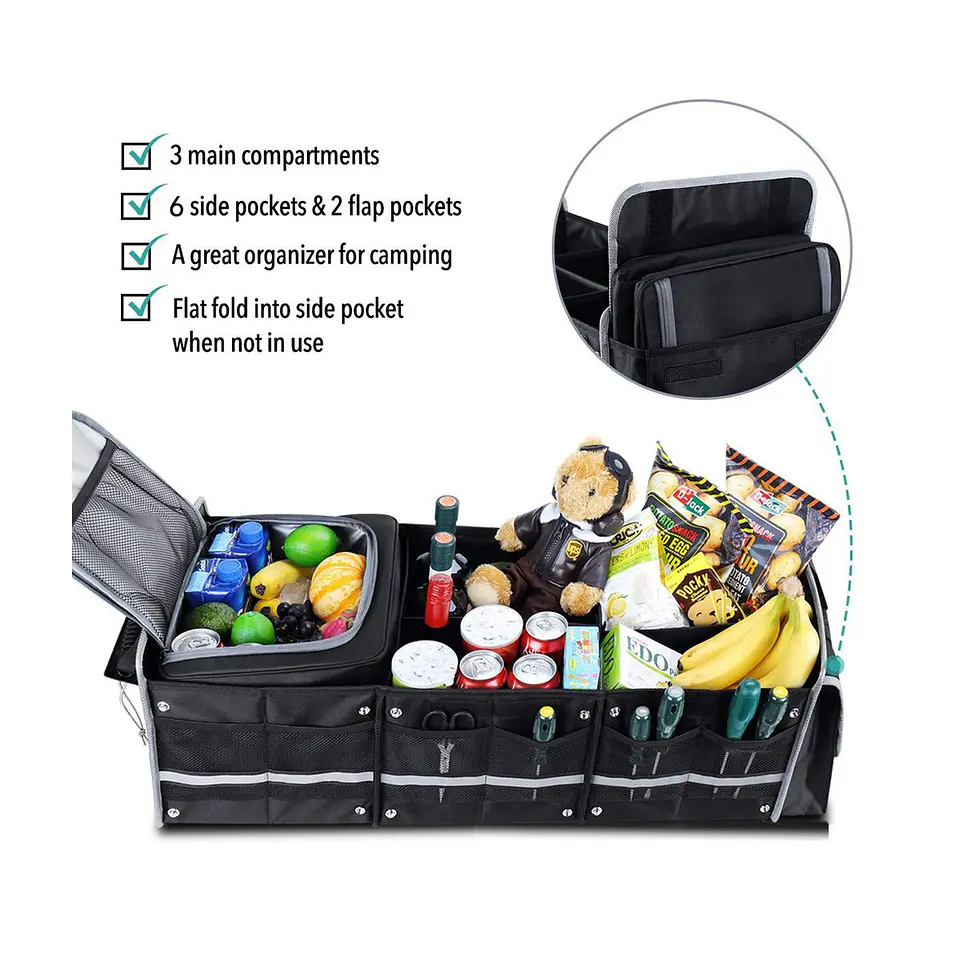 Organizador de Maletero Plegable con Bolso Térmico Cooler Integrado 6