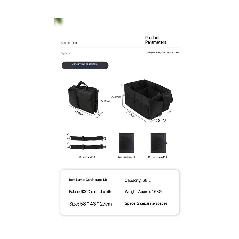 Caja Organizadora de Maletero Plegable e Impermeable Multiuso 8