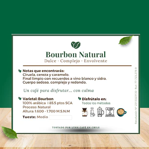 Café de Especialidad Bolivia Bourbon Natural · Dulce y Complejo · 250g