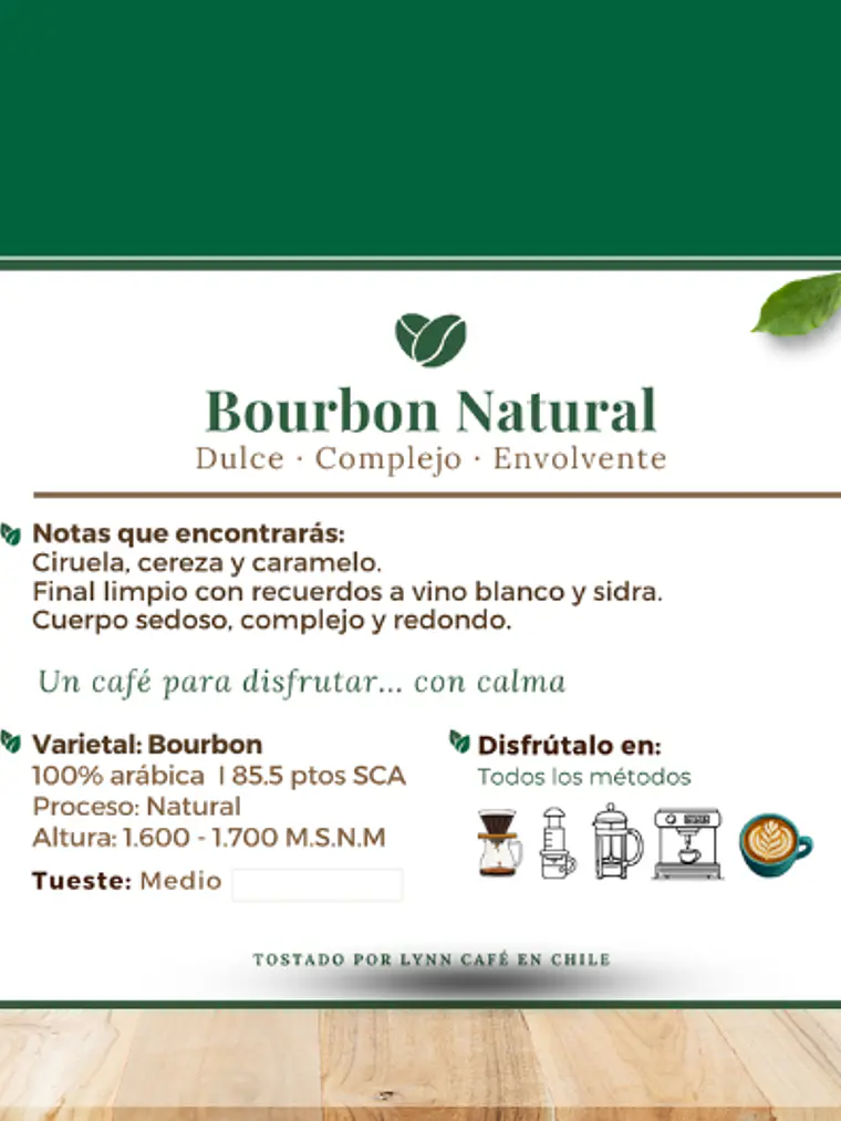Café de Especialidad Bolivia Bourbon Natural · Dulce y Complejo · 250g 2