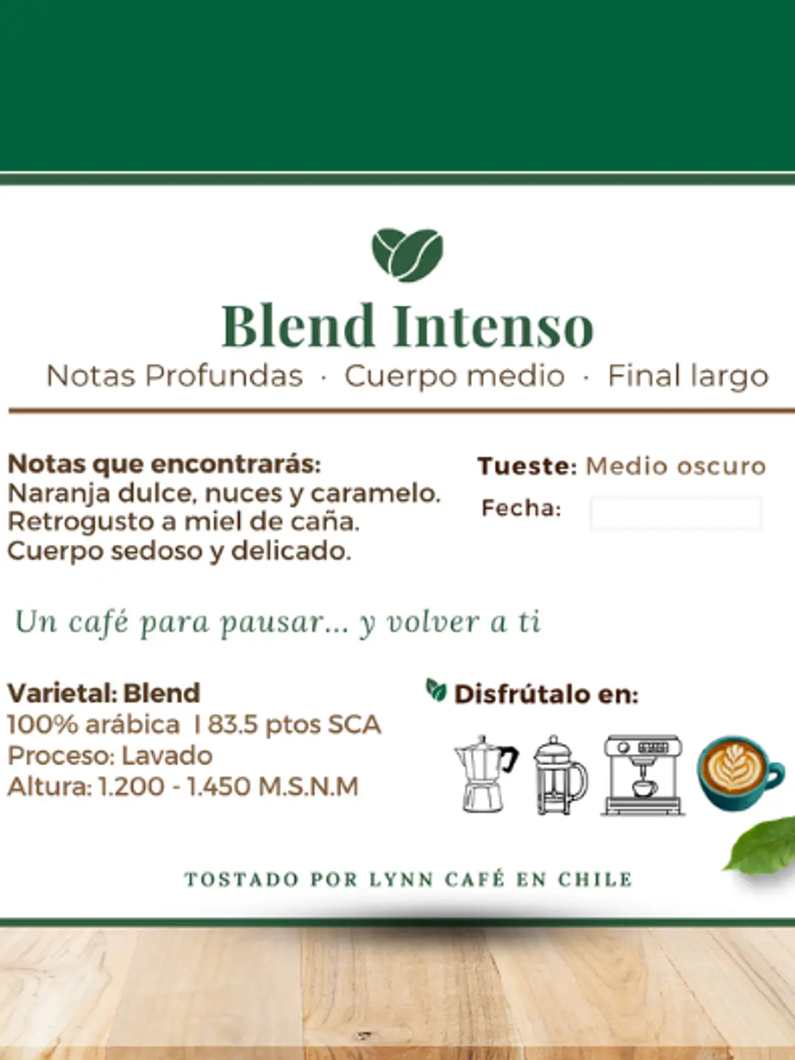 Café de Especialidad Bolivia Blend Intenso · Dulzor a miel de caña  · 100g 2