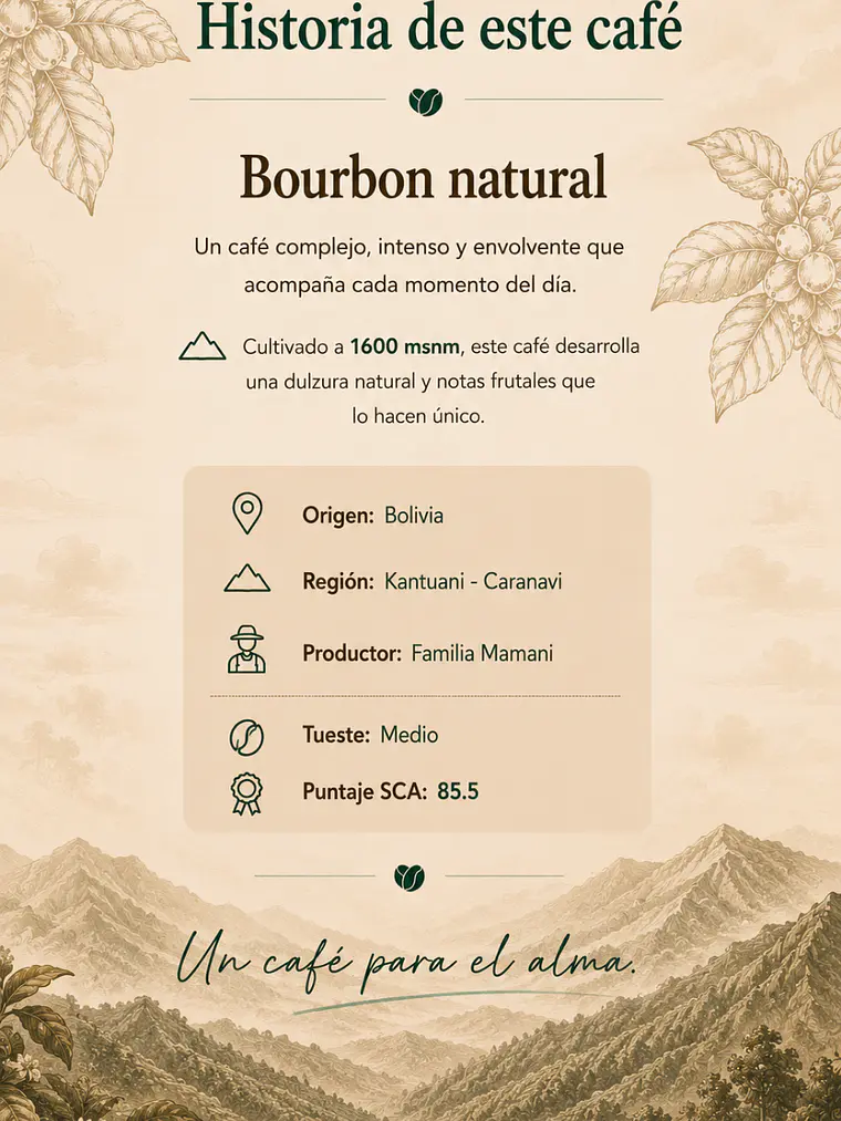 Café De Especialidad Bolivia Bourbon Natural · Dulce y Complejo · 100g 5