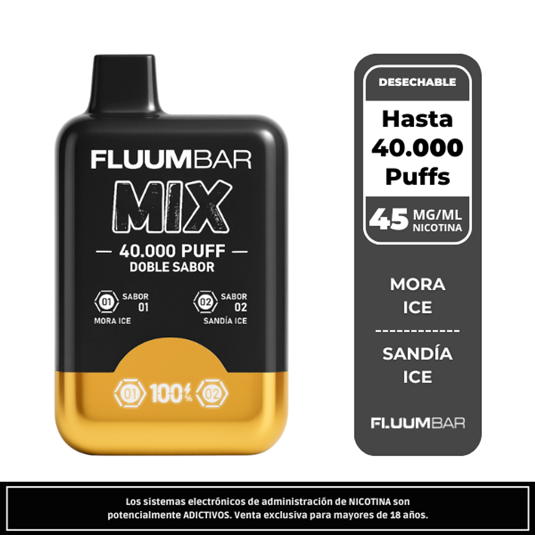 Vaporizador Desechable 40.000 Puffs (Doble Sabor) 1