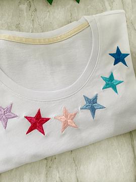 Camiseta bordada estrellas 