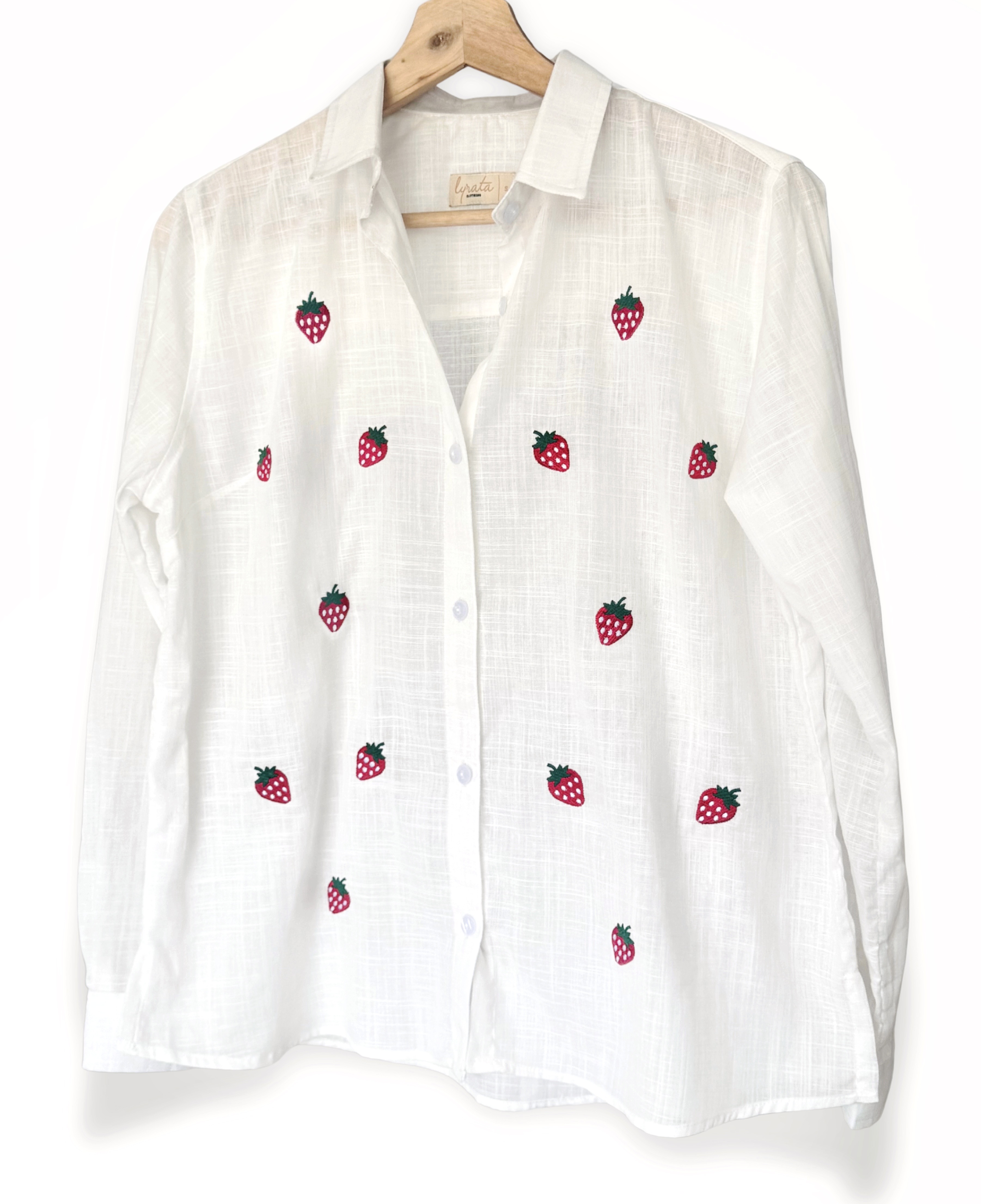 Camisa bordada fresas