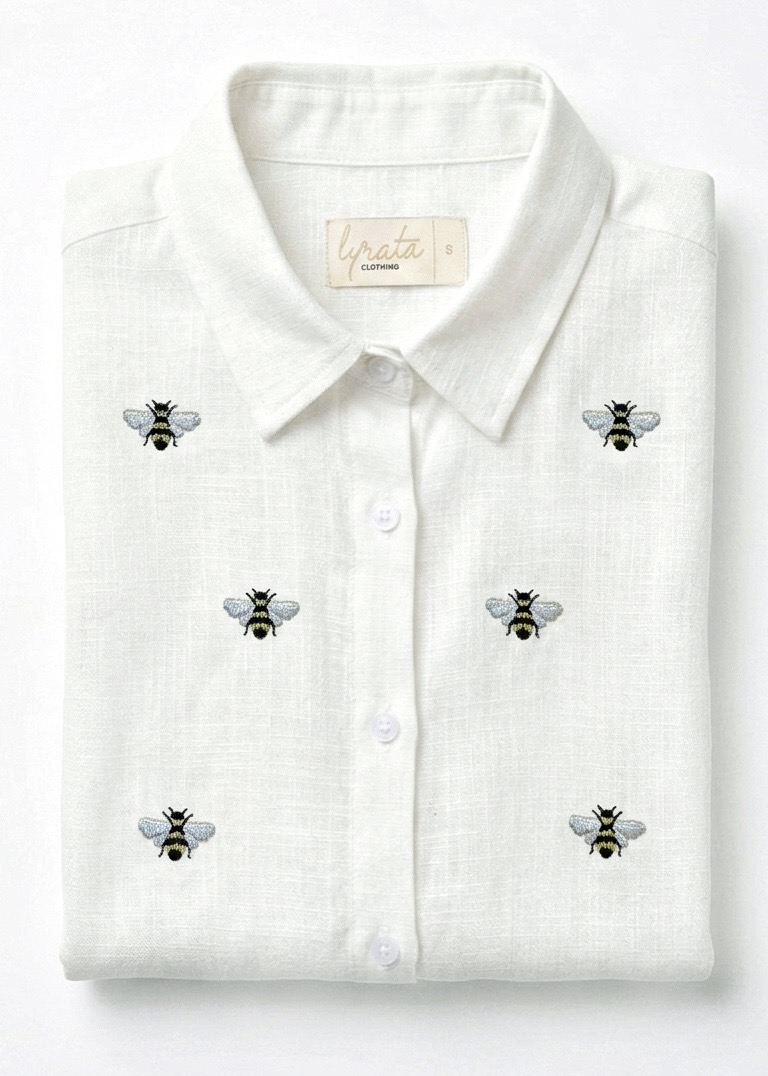 Camisa bordada abejas
