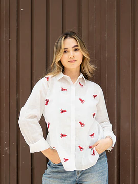 Camisa bordada langostas
