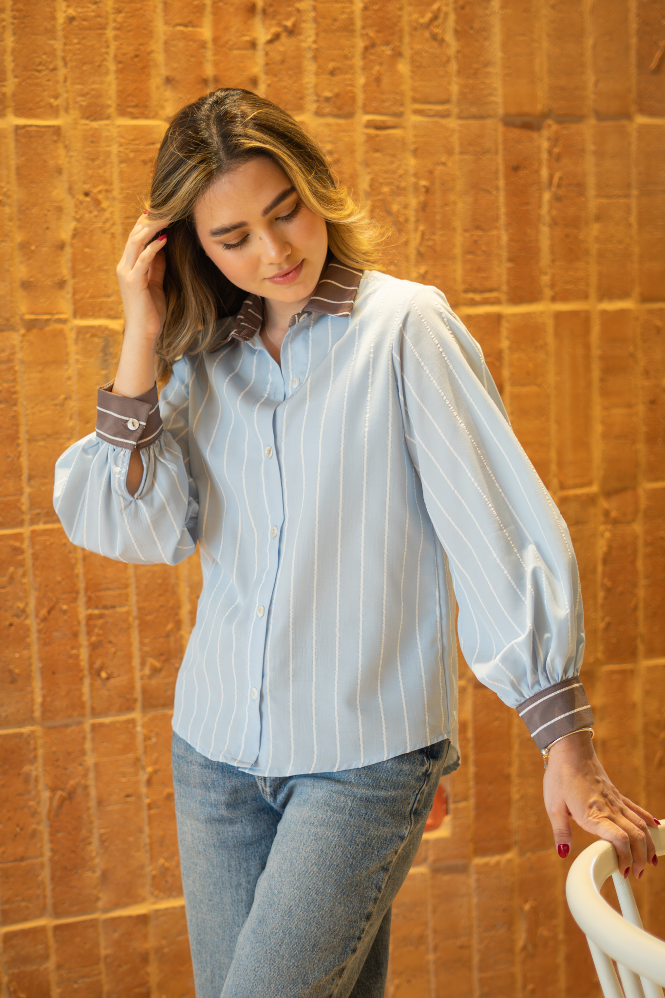 Camisa rayas baby blue