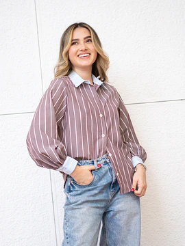 Camisa rayas caffe mocha