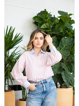 Camisa rayas rosa blush