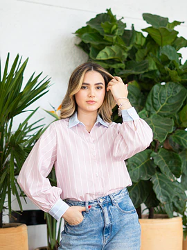 Camisa rayas rosa blush
