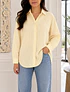 Camisa oversized rayitas mantequilla 