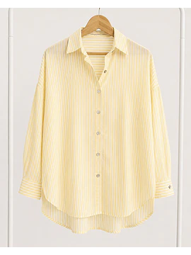 Camisa oversized rayitas mantequilla 