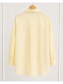 Camisa oversized rayitas mantequilla 