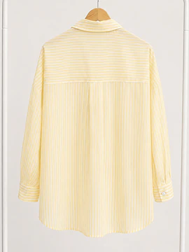 Camisa oversized rayitas mantequilla 