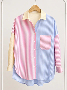 Camisa oversized rayitas multicolor 
