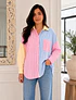 Camisa oversized rayitas multicolor 