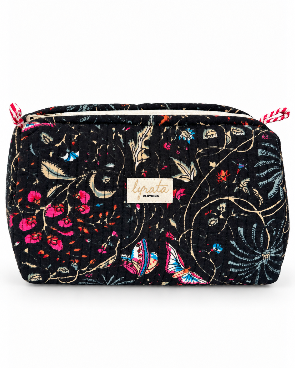 Set x 3 — Travel Pouches · Mariposas sobre negro