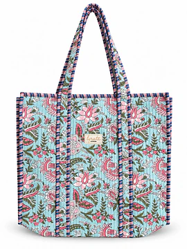Tote Bag 40 × 45 cm · Turquoise Botanica