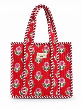 Mini Tote Bag 21 × 23 cm · Red Posy