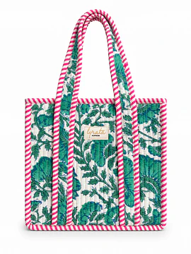 Mini Tote Bag 21 × 23 cm · Mint & Fuchsia