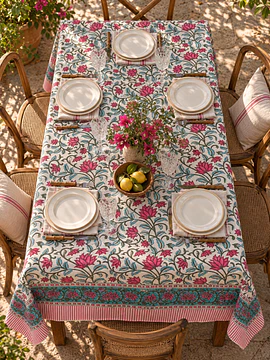 Mantel jardín 152 x 230 cm (mesa rectangular - 6 puestos)