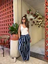 Pantalón de Rayas en Algodón – Azul Riviera